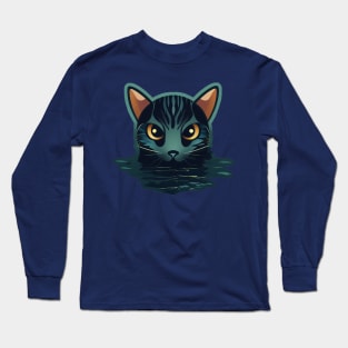 Loch Ness Kitten Kryptid Kitty, Nessie Cat from the Loch Long Sleeve T-Shirt